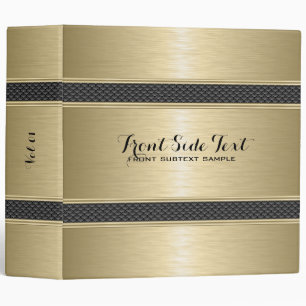Golden Metallic Design Brushed Aluminum Look Binder