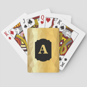 Golden metallic design initial playing cards. poker cards