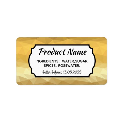 Golden metallic effect sticker labels