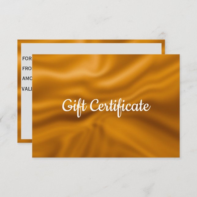 Golden metallic foil big Gift Certificate (Front/Back)