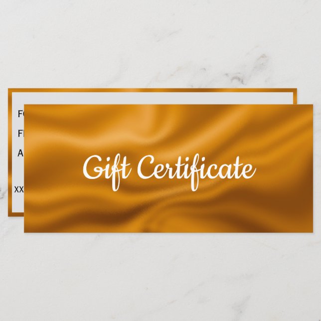 Golden metallic foil Gift Certificate (Front/Back)