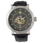 Golden Metallic Sailing Ship & Anchor Gold Stripes