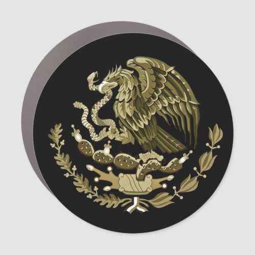 Golden Mexican coat of arms car magnet