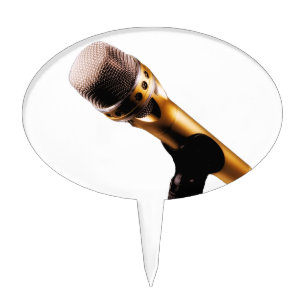 Golden Microphone Cake Topper