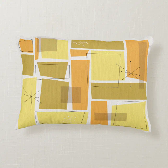 Golden Mid Century Modern Decorative Pillow Zazzle