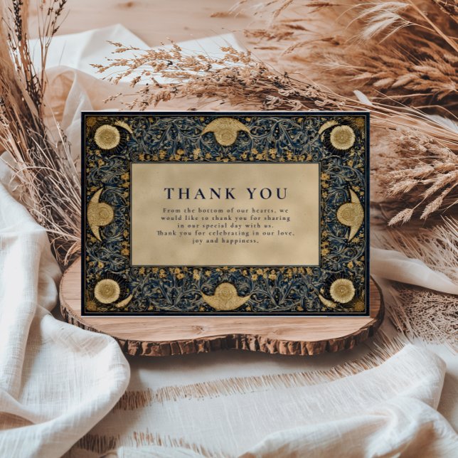 Golden Midnight Celestial Wedding Thank You Card (Creator Uploaded)