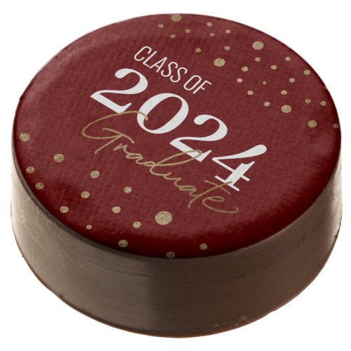 Golden Milestone Customizable Red  Gold Graduati Chocolate Covered Oreo