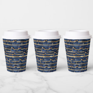 Golden Milestone: Starry Graduation Elegance Paper Cups