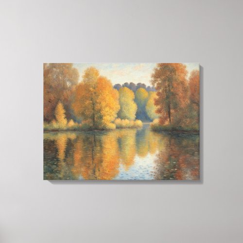 Golden Mirror Autumn Trees Wall Art