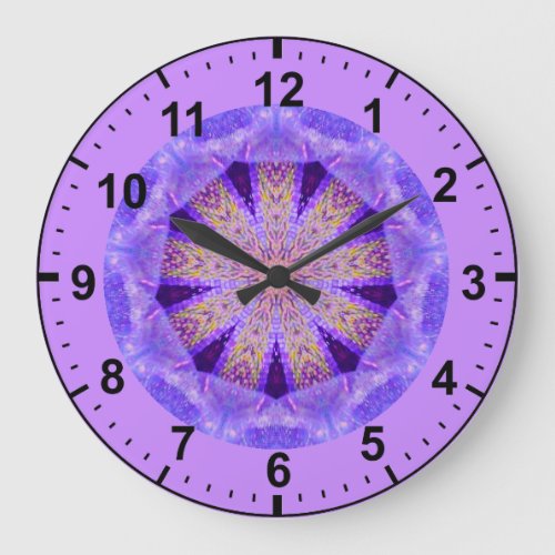  Golden Mist Fractal  Large Clock