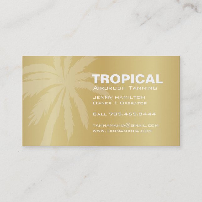 Golden Mobile Tanning Salon Business Card (Front)