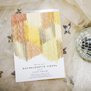 Golden Modern Fringe Bachelorette Party Invitation