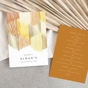 Golden Modern Fringe Bachelorette Party Itinerary Save The Date