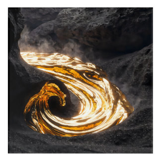 Golden Molten Flow Abstract Art - Luxury Modern W