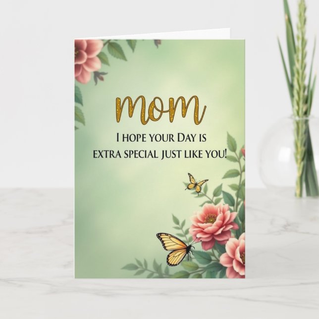 Golden Mom Floral Message Card (Front)