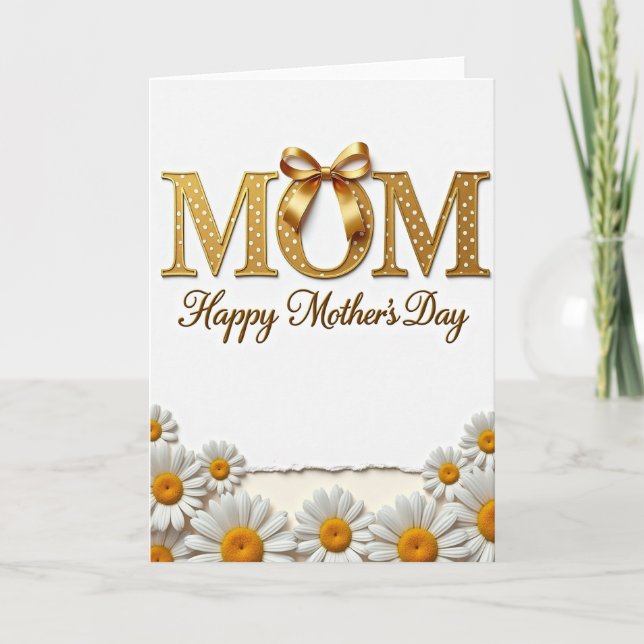 Golden Mom Happy Mothers Day Card (Front)