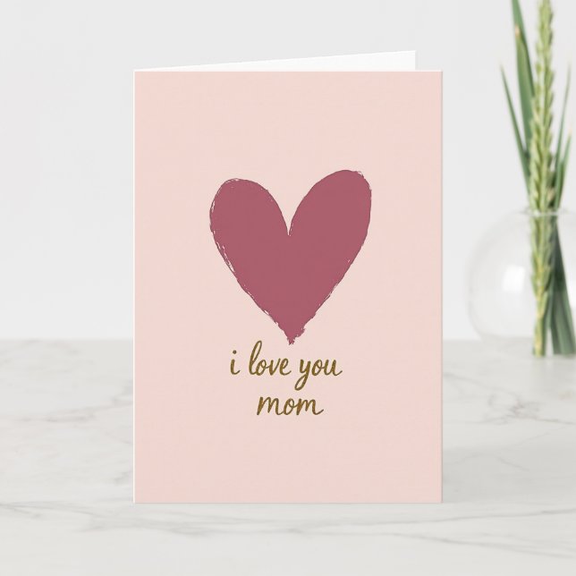 Golden Mom Script Mothers Day Card (Front)