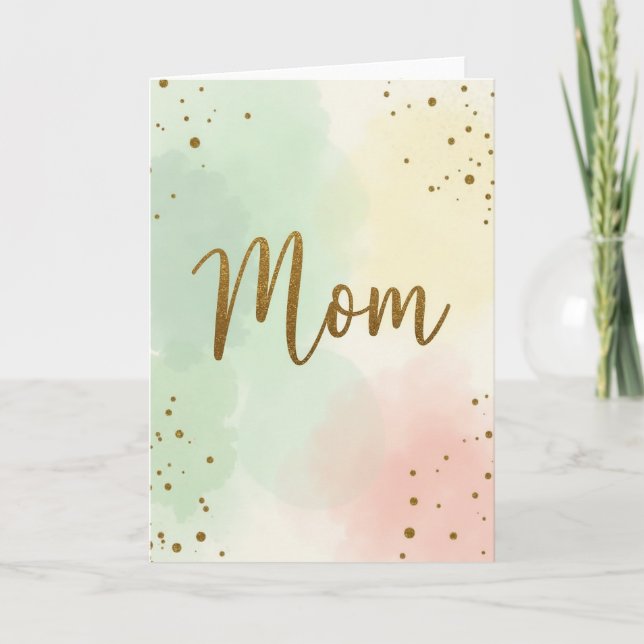 Golden Mom Shimmering Script Card (Front)
