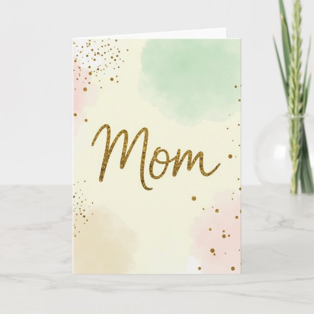 Golden Mom Sparkle Art Card (Front)