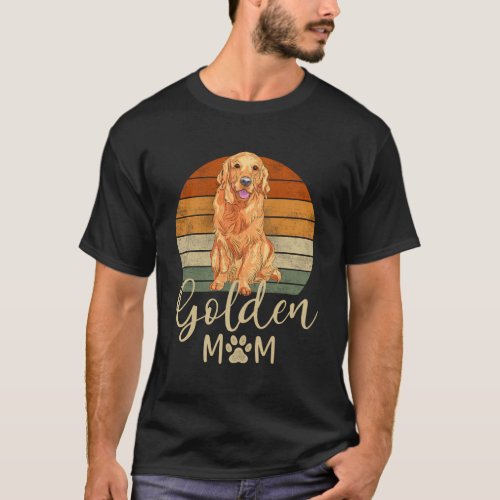 Golden Mom Sunset Golden Retriever Dog Mama T_Shirt