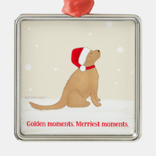 Golden Moments. Merriest Moments Dog Christmas Metal Ornament