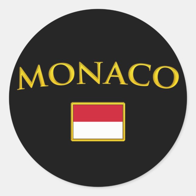 Golden Monaco Classic Round Sticker (Front)