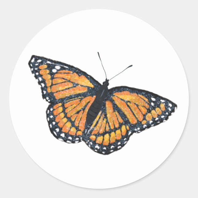 Golden Monarch Butterfly Artwork Envelope Seal (Front)