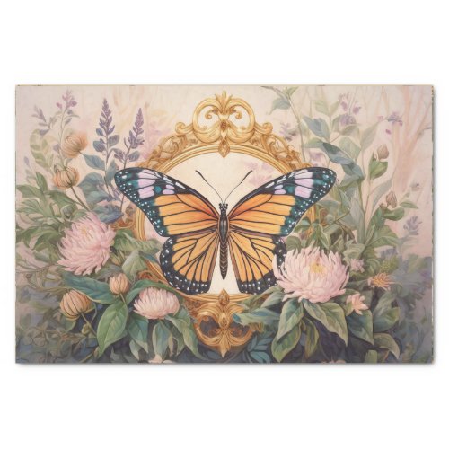 Golden Monarch Wildflower Medallion Gorgeous Tissue Paper