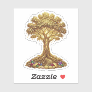 Golden Money Tree of Abundance Art Sticker