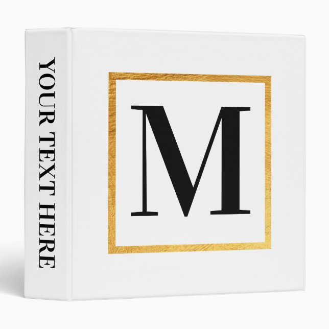 Golden Monogram 3 Ring Binder (Front/Spine)