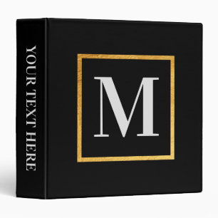 Golden Monogram 3 Ring Binder