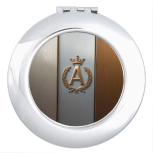 Golden Monogram A With Emblem Details ✨ Compact Mirror