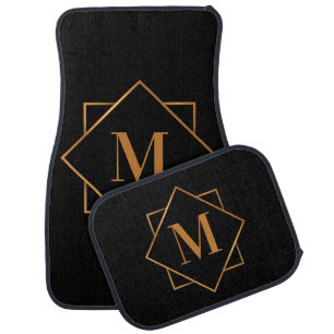 Golden Monogram Car Floor Mat
