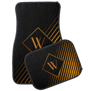 Golden Monogram Car Floor Mat