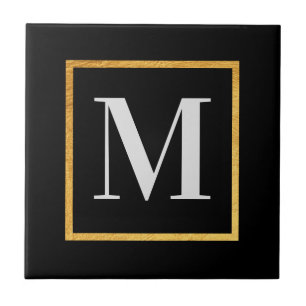 Golden Monogram Ceramic Tile
