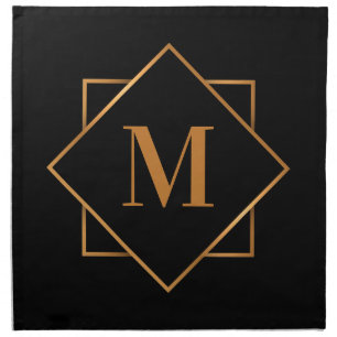 Golden Monogram Cloth Napkin