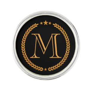 Golden Monogram Lapel Pin