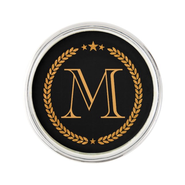 Golden Monogram Lapel Pin (Front)