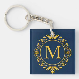Golden Monogram M Luxury Personal Style Gift ✨ Keychain