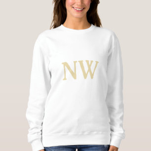  golden monogram name initials custom women's sweatshirt
