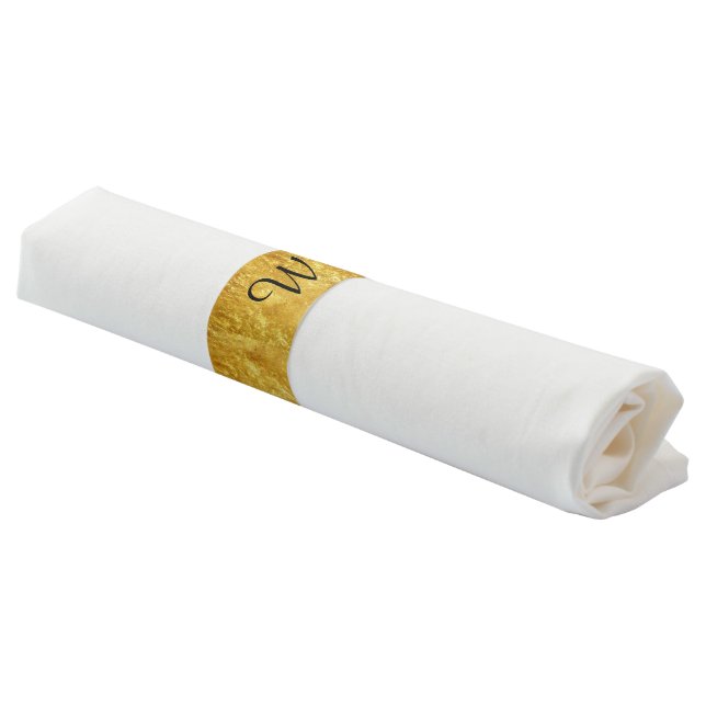 Golden Monogram Reception Napkin Bands (Angled)
