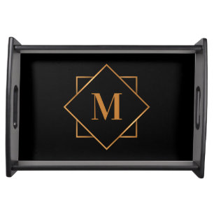 Golden Monogram Serving Tray
