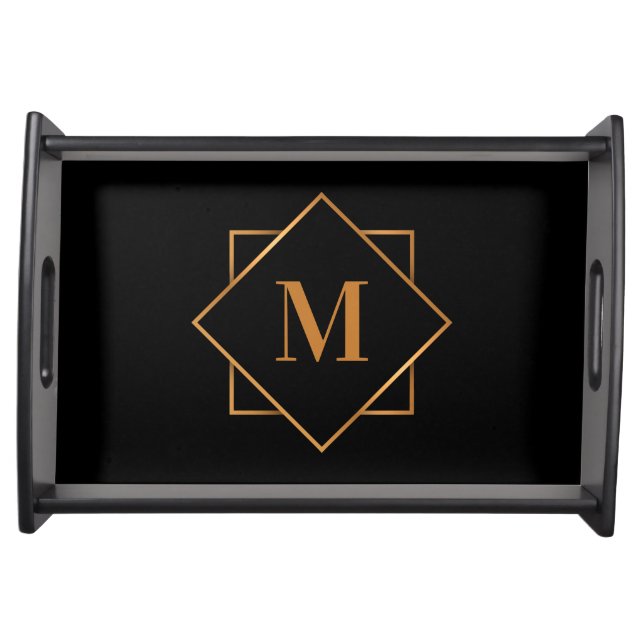 Golden Monogram Serving Tray (Front)
