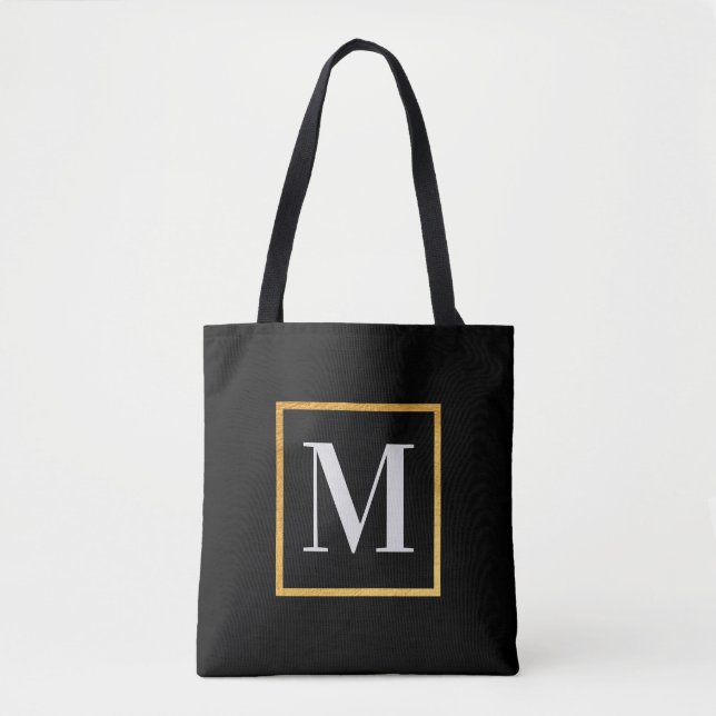 Golden Monogram Tote Bag (Front)