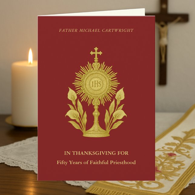 Golden Monstrance Priest 50th Anniversary Tribute Card (Creator Uploaded)