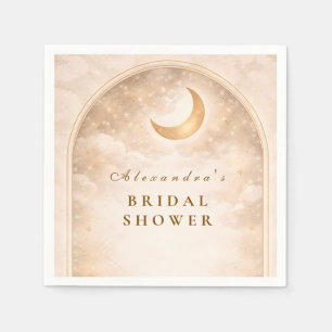 Golden Moon Arch Celestial Bridal Shower Napkins