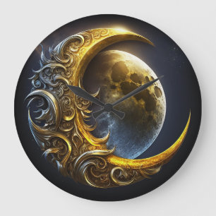 Golden Moon Astrology Teacher Coach Spiritual Large Clock