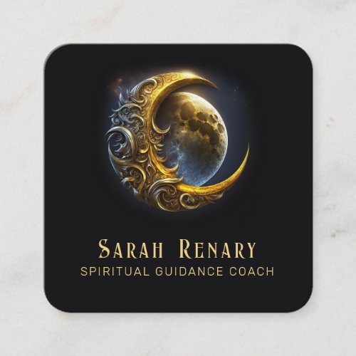 Golden Moon Astrology Teacher Coach Spiritual Square Business Card