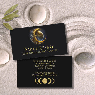Golden Moon Celestial Teacher Coach Business Card