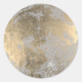 Golden Moon Classic Round Sticker